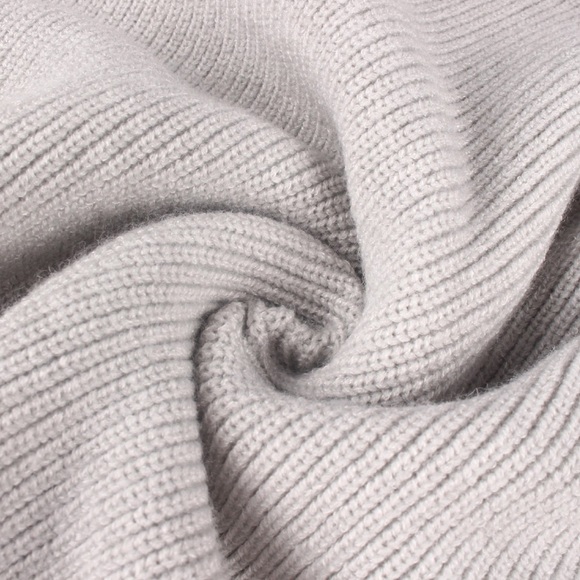 🆕🔥V Neck Tie Belt Sweater Dress Light Gray - Picture 7 of 7